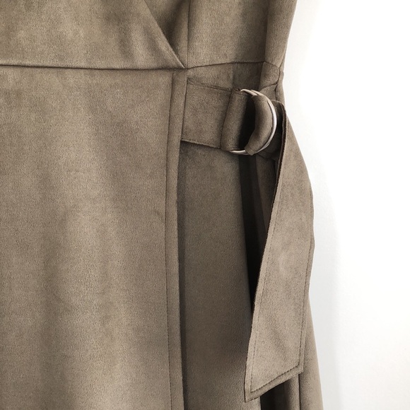 Dynamite faux suede khaki/grey dress - Picture 2 of 10